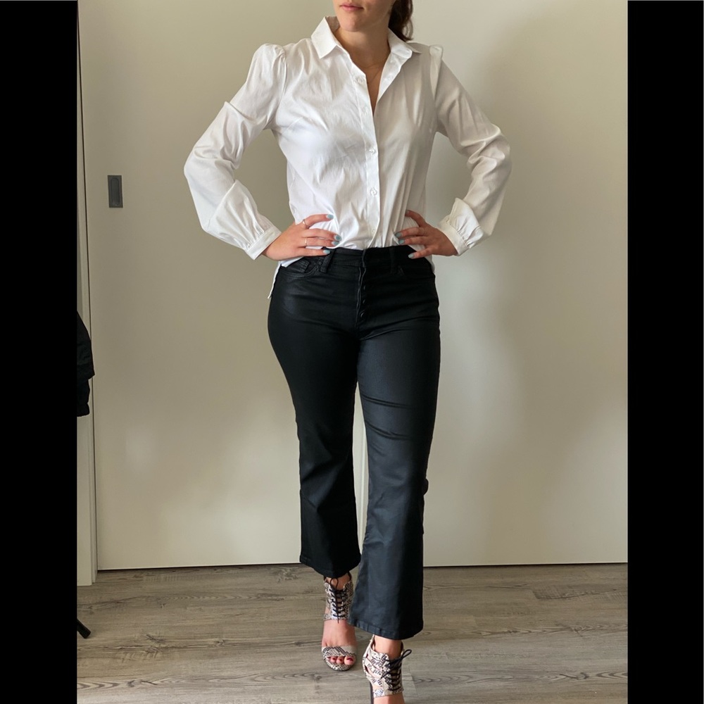 White Express Puff Shoulder Button Down - image 4